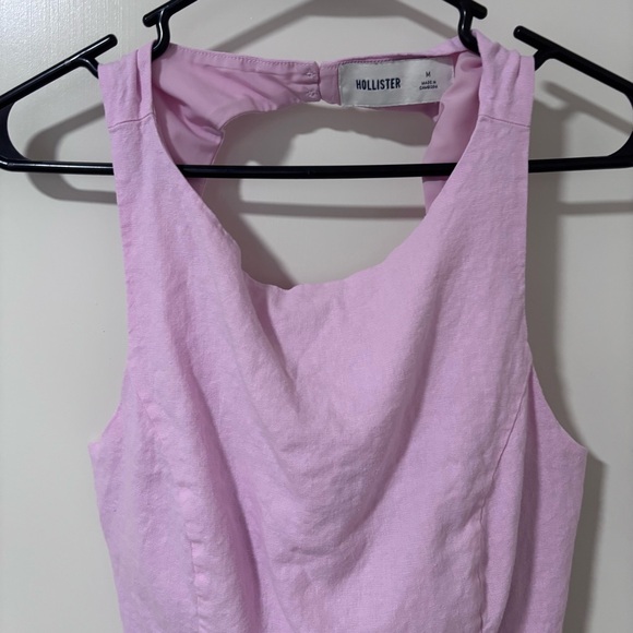 Hollister linen-blend open-back top rose quartz size Medium - Picture 5 of 9